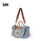 Lee超長(cháng)手拎松軟托特包男女休閑斜挎包大容量通勤包學(xué)生書(shū)包旅行背包 水洗淺藍
