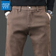 真維斯（Jeanswest）休閑褲男春夏季彈力直筒商務(wù)修身西裝褲男士潮流百搭長(cháng)褲子男 539咖啡色 33 （2尺6）建議140-150斤穿