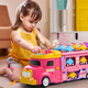赫思玩具女孩公主玩具車女童寶寶幼兒童玩具一1-2-3-6兩周歲生日禮物 【配小車*6+立體貼*4】粉公主車