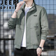 JEEP SPIRIT吉普夾克男春秋季外套休閑商務(wù)中青年潮流百搭男裝 豆綠 XL