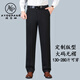 阿悠胖商務(wù)大碼西褲男寬松直筒抗皺休閑褲中老年加大男褲 黑色 46/3尺3