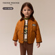 Teenie Weenie Kids小熊童裝24秋冬款男女寶寶短款菱格撞色棉服外套 橙色 100 cm