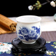 融誠陶瓷雙層茶杯單杯白瓷品茗杯個人杯防燙功夫茶具套裝主人杯 雙層【單杯】青花牡丹