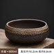 儒笙|鎏金粗陶茶洗復(fù)古陶瓷廢水缸鐵釉水孟功夫茶具配件缽型建水 錘紋茶洗