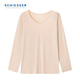 舒雅（Schiesser）女士3A抗菌肌底衣系列V領(lǐng)長(cháng)袖保暖秋衣上衣 膚色 L