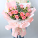 爱在此刻鲜花粉玫瑰小清新花束真花送女友老婆生日礼物同城配送