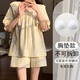 歐詩帛女士短袖短褲睡衣女夏季2025年新款家居服帶胸墊可外穿女生套裝 91007女 XL （建議體重110-130斤）