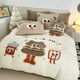 A類(lèi)加厚牛奶絨四件套卡通貼布繡被套床單兒童可愛(ài)被罩珊瑚羊羔絨 漢堡堡 1.8床單四件套【適200x230被芯】