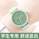 蕉遲手表女學(xué)生顯白簡約高中生初中公務(wù)員石英靜音考試手表中考高考 綠色 【升級機械式掃秒走時】