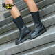 馬丁博士（Dr.Martens）1B99 Frnt Zip冬西部靴長(cháng)筒軟皮騎士靴 黑色 37