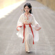 旗鉑漢服女童戰(zhàn)國袍春款2025新款兒童中國風(fēng)套裝 美人兮白色 140 