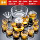 玻璃茶具套裝家用整套紅茶茶具透明過(guò)濾泡茶器加厚耐熱簡(jiǎn)約茶杯子 14頭玻璃_雙層杯_400ML