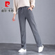 皮爾卡丹（pierre cardin）高級感純棉休閑褲女秋冬運動(dòng)直筒褲抓絨衛長(cháng)褲韓版加厚顯瘦長(cháng)褲潮 深灰色 加絨 XL【建議125-135斤】