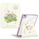 莫瑞（MOROCK）適用ipad保護套360°可旋轉蘋(píng)果平板帶筆槽防彎亞克力背板透明防摔air4/5硬殼 郁金香花叢 Air4/5(10.9英寸)