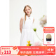 ELLE KIDS童裝 無(wú)袖刺繡連衣裙女兒童夏季新款學(xué)院風(fēng)翻領(lǐng)寬松裙子 白色 160 (S)