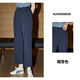 庫恩瑪維【萊賽爾面料】通勤風(fēng)休閑褲女2024年春夏新款顯瘦直筒褲K30598 藏青色 L