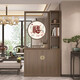 臻秀新中式屏風(fēng)隔斷客廳現代簡(jiǎn)約實(shí)木玄關(guān)柜移動(dòng)入戶(hù)遮擋鞋柜置物架 尺寸100*220胡桃木