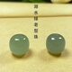觀玉和田玉湖水綠蘋果珠單珠山料晴水玉石老型珠手串桶珠散珠diy 7*8mm一顆