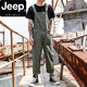 JEEP SPIRIT美式復(fù)古連體休閑背帶褲男大口袋工裝吊帶褲男女情侶韓版連體褲 綠色 2XL