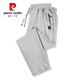 皮爾卡丹高檔品牌男裝純棉運動(dòng)男褲男士夏季薄款休閑長(cháng)褲寬松加肥加大碼 淺灰色 XL