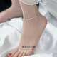 贏夫人（Mrs win）【贏夫人 】S925銀心形片腳鏈簡約2022年新款潮輕奢愛心足鏈女夏 A895-1【金白色】 B00-201 925銀