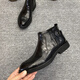 鉑巍H8888歐洲站軟皮板鞋新款高幫男士黑色鞋英倫布洛克休閑男皮鞋 單鞋黑色 40