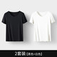 CALOWE KOLEVN男士短袖T恤男春夏季打底衣內(nèi)搭打底衫莫代爾打底內(nèi)衣男上衣睡衣 黑色+白色(2件裝) XL 推薦體重140-160斤