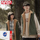 NASA GOOD馬甲男冬季加絨保暖燈芯絨外套新款羊羔絨男女馬夾休閑坎肩外套男 軍綠色 XL