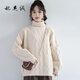 妃奧絨加厚高領(lǐng)毛衣女內(nèi)搭新款秋冬裝麻花慵懶風(fēng)寬松打底針織衫外搭純色 白色 L