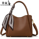 袋鼠手提包包女2025七夕菜籃子水桶包高級感女包送媽媽中年女士斜挎包 棕色