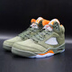 耐克（NIKE）【極速發(fā)貨】飛人AIR JORDAN 5 AJ5 男款AJ五代復古潮流鞋  DD0587-308  橄欖綠 41