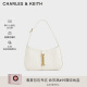 CHARLES&KEITH24夏新品法式手提腋下包帆布小方包女CK2-20151402 Cream奶白色 M