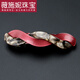 薇施妮（WEISHINI）日韓感大號(hào)彈簧夾發(fā)卡發(fā)夾韓版優(yōu)雅豹紋頂夾大馬尾夾橫夾發(fā)七夕禮 豆沙紅大號(hào)  A29-108