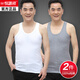 恒源祥男士背心100%純棉中老年人夏季薄款無(wú)袖打底跨欄大碼全棉老頭汗衫 【100%純棉2件】白+灰 XL 【建議120-140斤】
