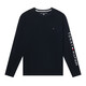 Tommy Hilfiger湯米 希爾費格男裝 長(cháng)袖T恤男 男士圓領(lǐng)衛衣純棉薄款打底衫 黑色-字母標78J6912 M /95