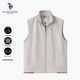 U.S. POLO ASSN.馬甲男商務(wù)寬松秋季立領(lǐng)無(wú)袖純色背心男裝外套防風(fēng) 乳白色 L