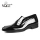 VQGT英倫樂(lè )福鞋真皮一腳蹬商務(wù)正裝皮鞋漆皮男鞋新郎男結婚鞋亮面 潮流黑 偏大一碼 37 (235mm)