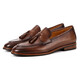 CAPLOST意大利復古流蘇樂(lè )福鞋男士皮鞋英倫潮流一腳蹬懶人鞋商務(wù)休閑鞋 咖啡色 39
