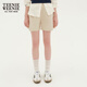 Teenie Weenie【亞麻棉】小熊女裝春夏寬松短褲休閑褲學(xué)院風(fēng)褲子女 淺卡其色 XS (155)