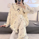 伊棠朵睡衣女春秋季長袖長褲寬松可愛公主風(fēng)甜美學(xué)生套頭女生家居服套裝 黑帕恰狗【雙長套裝】 L （建議100-120斤）