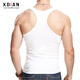 續點(diǎn)工字背心男夏季彈力修身休閑健身緊身運動(dòng)棉男士吊帶無(wú)袖t恤男坎 白色 L 碼110-126斤左右修身版型