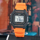 卡西歐（CASIO）嫩色復(fù)古運(yùn)動小方塊ins百搭休閑防水表W218HC-4A2/2A 8A 電子表 W-218H-4B2活力橙 【附加貼膜】
