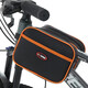 烈速自行車前梁包山地車前杠包公路車手機(jī)收納袋單車前掛馱包防水掛包 橙色.20.5*14.5厘米-魔術(shù)貼固定
