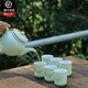 連山閣 陶瓷泡茶壺帶過(guò)濾網(wǎng)內膽大容量家用泡茶器大號功夫茶具單壺沖茶器杯子套裝 升級玉蘭花茶壺陶瓷650ml（一壺六杯