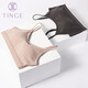 TINGE2件抹胸帶胸墊無鋼圈文胸內(nèi)衣女學(xué)生吊帶美背背心聚攏薄款 黑色+淺卡其（V領(lǐng)U背） L