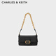 CHARLES&KEITH純色鏈條金屬扣小方包單肩包腋下包包女包生日禮物CK2-20671431 Black黑色 S