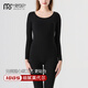 莫代爾100S高支無(wú)痕女士秋衣秋褲套裝薄款保暖打底內衣女奢華修身美體冬 黑色 100支薄款套裝 L (165) 推薦100-120斤