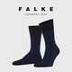 FALKE德國鷹客進(jìn)口 Shadow 條紋商務(wù)休閑棉襪男襪西裝襪中筒襪子14648 6360- lupine黑藍- 1雙 均碼 41-42