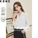 KBNE襯衫女上衣設計感小眾氣質(zhì)秋裝新款長(cháng)袖木耳邊很仙的超仙襯衣 本白 M