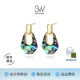 SILVER & WAY【原創(chuàng  )設計】歐美風(fēng)時(shí)尚銀耳釘女s925銀嵌鮑魚(yú)貝設計感時(shí)尚銀耳飾 歐美風(fēng)時(shí)尚銀耳釘